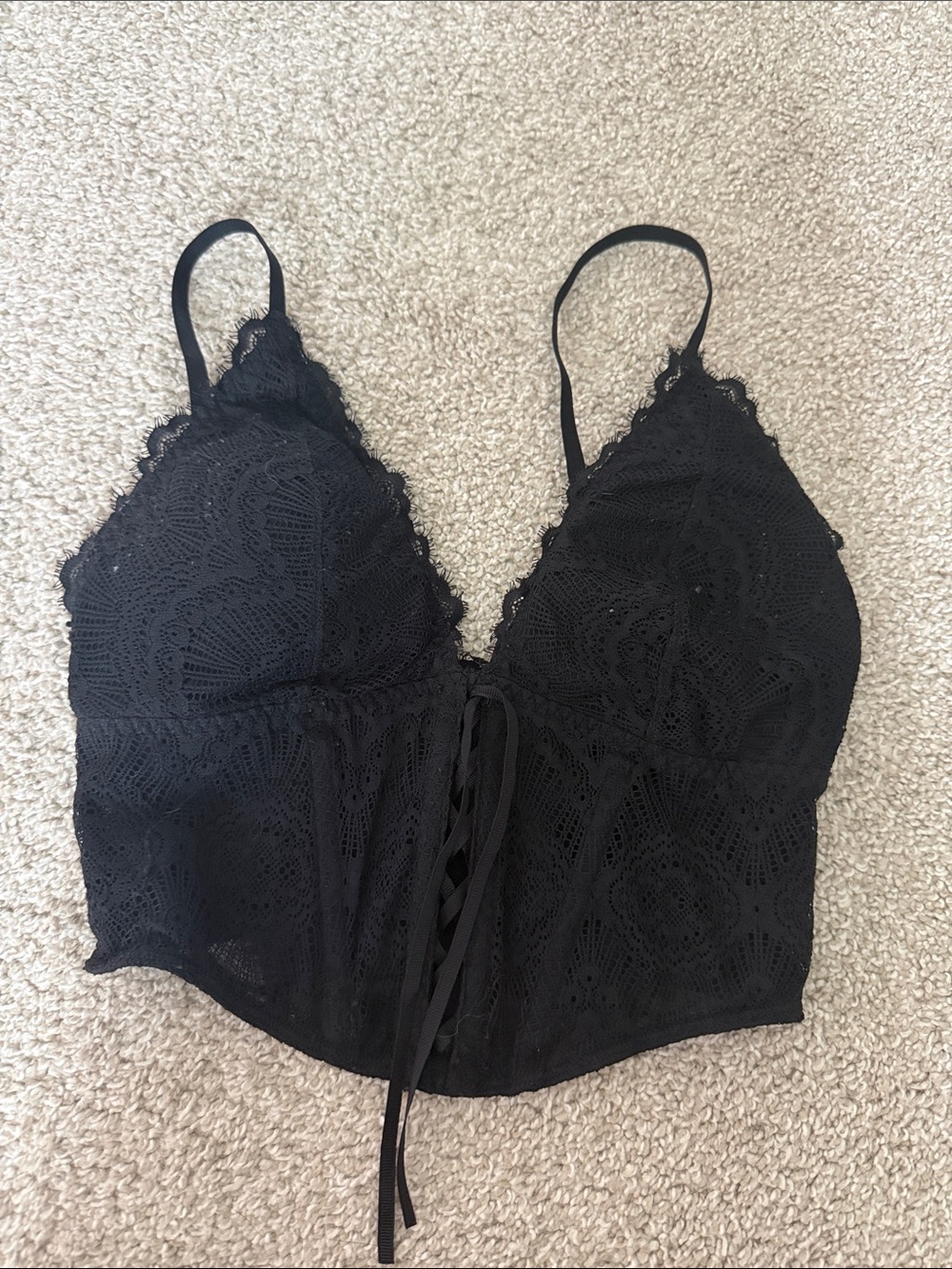 Gilly Hicks Black Lace Crop Bralette